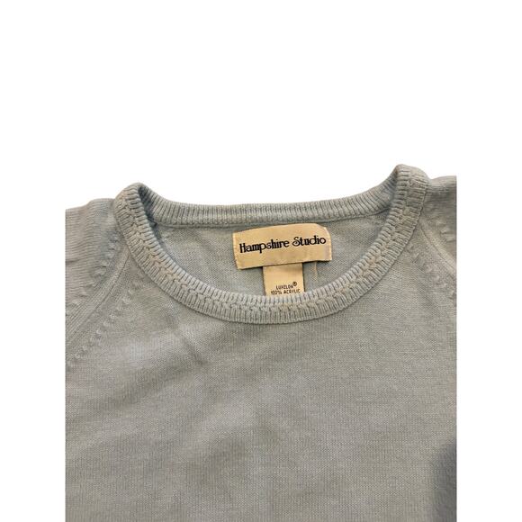 Hampshire Studio Cardigan & Top Petite Large USA Pearl Button Up Blue Acrylic - Picture 9 of 10